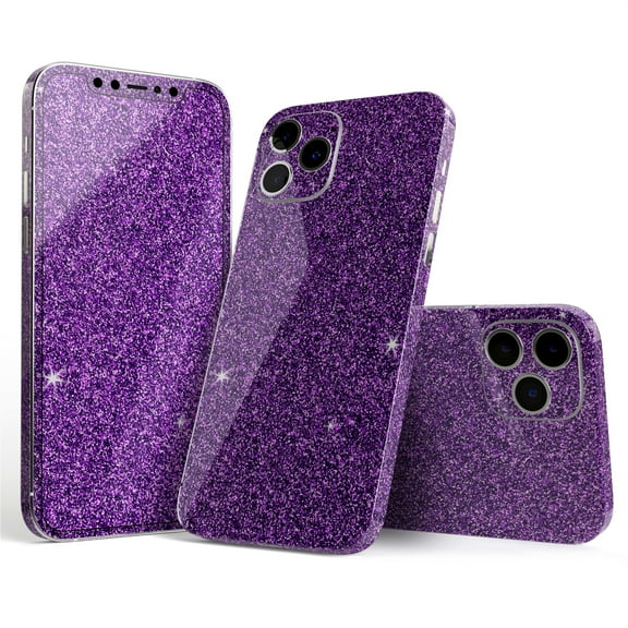 DesignSkinz Sparkling Purple Ultra Metallic Glitter Full-Body Skin Decal Wrap Cover for iPhone 16