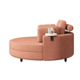thumbnail image 6 of Voqoomkl Modern Corduroy Comfy Round Chair and Upholstered Accent Chair Living Room Set, Orange, 6 of 7