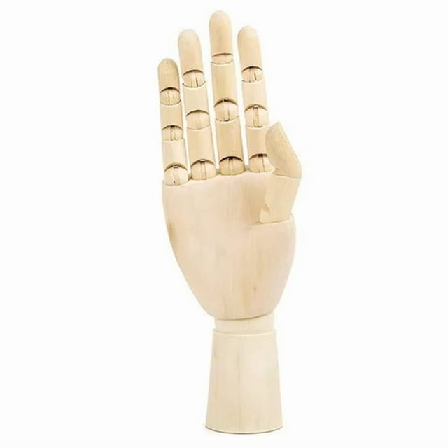 Wooden Hand Model Hand Figurines Rotatable Joint Drawing Sketch Mannequin Miniatures Desktop Room Decoration 10 Inch