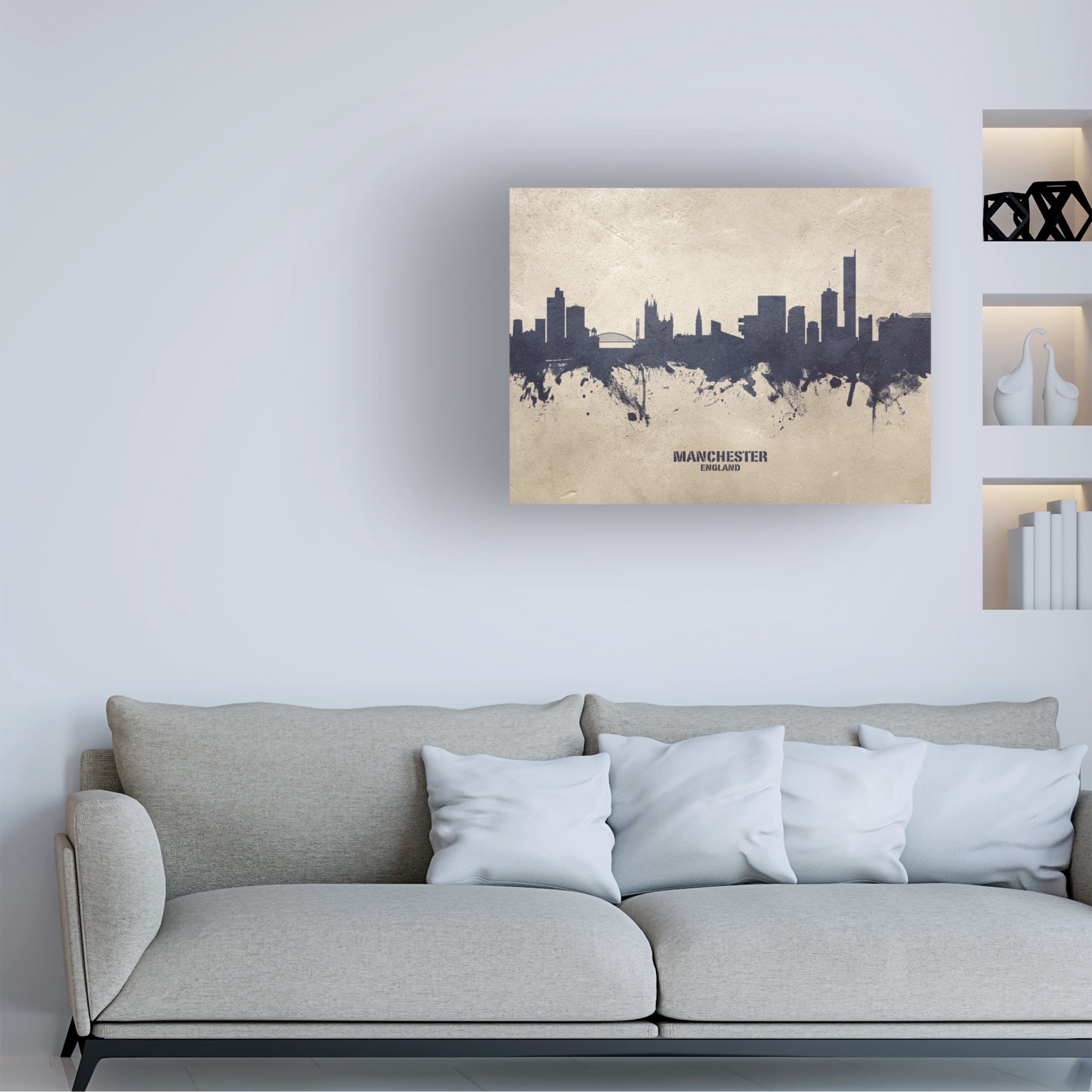 Michael Tompsett 'Manchester England Skyline Concrete' Canvas Art