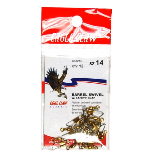 Eagle Claw Barrel Swivel Size 3/0 Brass 12 Pack 