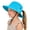 Solid Blue, variant on Kids Girls Ponytail Sun Hat UPF 50+ UV Protection Quick Dry Bucket Cap Adjustable Foldable Mesh for Beach Fishing Outdoor