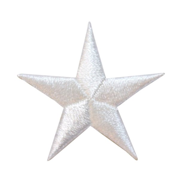 ID 3464A White Star Patch Night Sky Symbol Craft Embroidered Iron On