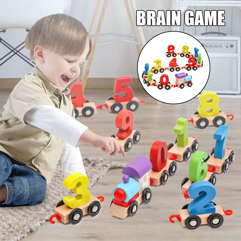 Details about   My First Wooden Number Train Toy Set Railway Kid Early Counting Learning Toy 