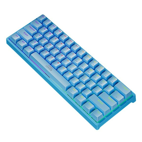 USB Gaming Mechanical Keyboard 61 Keys Red Switch Wired Detachable Cable RGB Backlight Hot Swappable
