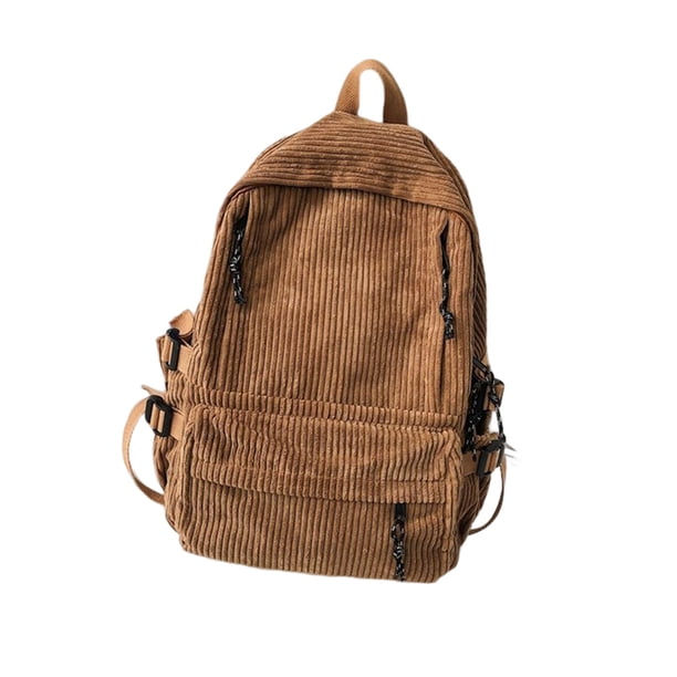 Sonducket para niña, bolsa de estudiante, bolso de hombro, multicolor, de gran capacidad, de pana, estilo Ins, dulce regalo, ligero Mochilas Marrón (sin colgante)