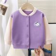 thumbnail image 2 of Wxirdrow Boys Bomber Jacket Toddler Boys Girls Winter Baseball Coats Jacket Kids Warm Outerwear Fall Jacket Purple,3-6 Months, 2 of 9