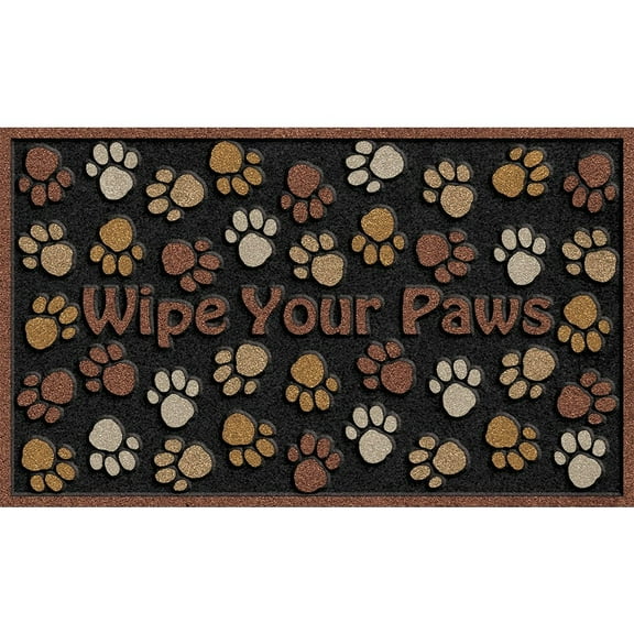 Apache Mills 60-925-0894-18x30 18X30 Wipe Paws Door Mat, 18 X 30-Inch, Brown Multi