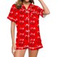 thumbnail image 1 of Conjunto de Verano para las Mujeres Día de San Valentín Amor Impreso Cuello de Manga Corta con Pantalones Cortos, Poliéster Ligero para el Uso Informal, 1 of 9