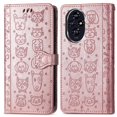 thumbnail image 1 of Funda Cartera FOXDOCK para Honor 200 Pro , Flip PU con Relieve de Gatos y Perros, Tarjetero y Soporte, 1 of 6