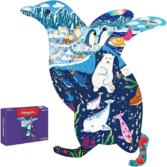 BESTSKY Colorful Fun Animal Shaped Jigsaw Puzzles,Paper,100 Piece