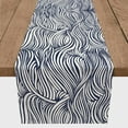 thumbnail image 3 of Creative Products Navy Abstract Waves 16x72 Poly Twill Table Runner, 3 of 3