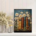 thumbnail image 2 of Qisvanset 12x16 Inch Framed Canvas Wall Art Vintage Book Daisy Literary Lover Farmhouse Floral Wall Decor, 2 of 8