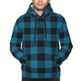 thumbnail image 4 of Hoodies for Men - Blue black plaid Long Sleeve Comfrt Men'S Fashion Hoodies & Sweatshirts, Sweatshirts for Men Hoodies Pullover Clothing Clothes with Pouch, 4 of 7
