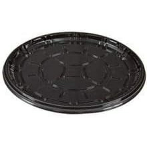 PartiPak PETE Black Round Everyday Tray, 16 inch - 50 per case.