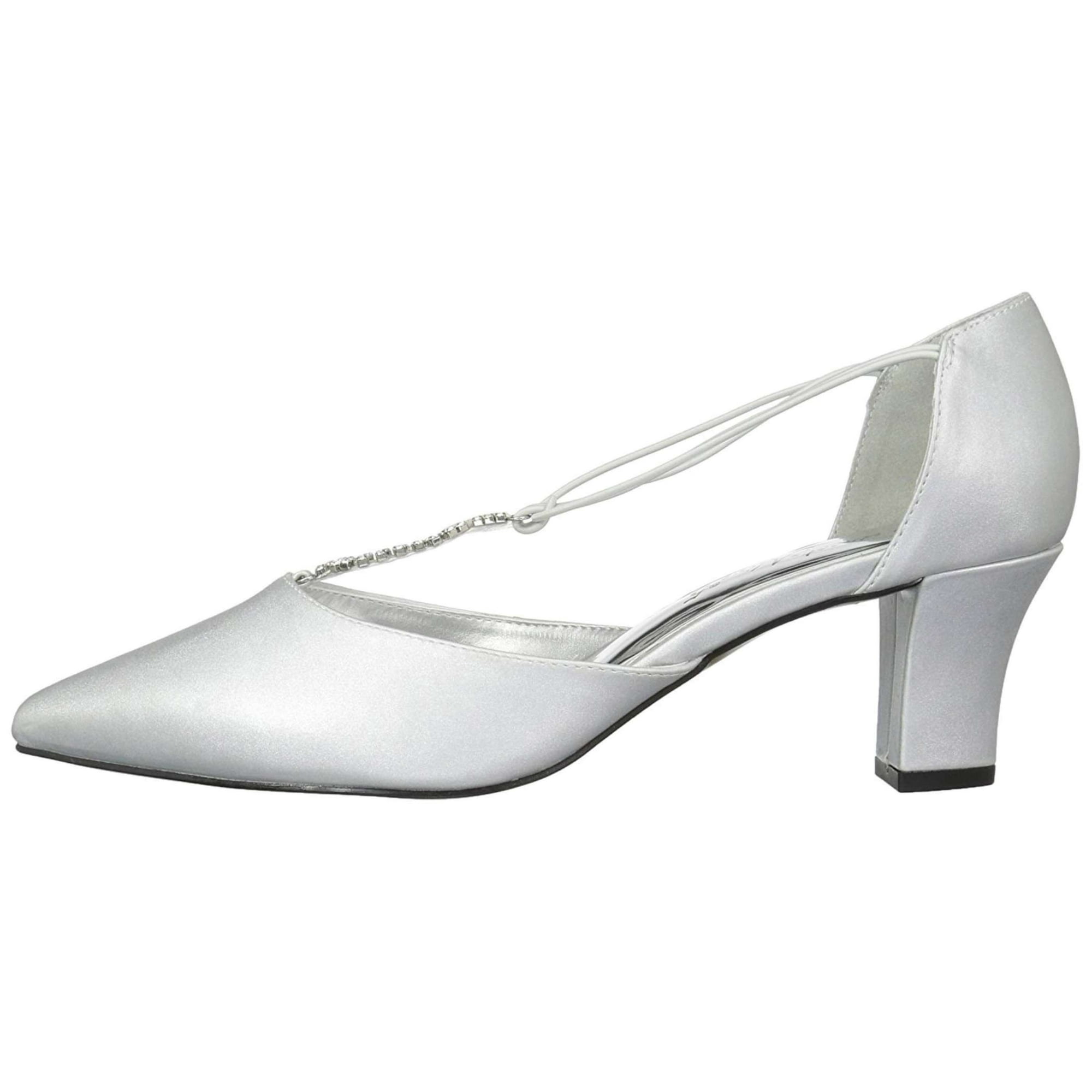 Easy Street Moonlight Evening Sandals Silver Satin