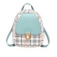 thumbnail image 1 of Mochila pequeña para mujer diseño a cuadros 19 pulgadas hebilla de metal minimochila para mujer hombro ajustable para el trabajo Anggrek Otros, 1 of 7