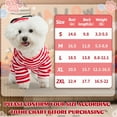 thumbnail image 5 of MYATED 2PCS Red and White Striped Dog Shirt with Matching Hat, Holiday Halloween Christmas Pet Clothes for Puppy Party, Medium, 5 of 6