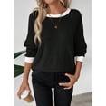 thumbnail image 6 of SHIBEVER Long Sleeve Shirts for Women Fall Tops Crew Neck Clothing for Women Lightweight Pullover Tunic Winter Clothes Black XL, 6 of 9