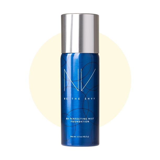 NV BB Perfecting Mist Foundation edificable Maquillaje profesional con aerógrafo con polipéptidos de células madre de origen vegetal, vitaminas A D E y aloe 1.5 onzas Marfil cálido