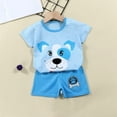 thumbnail image 2 of WRKEKC Summer Outfits for Girls, Casual Sets for Little Girls, Toddler Kids Baby Boys Girls Trendy Cute Short Sleeve Puppy Print Casual Suit, 2 of 4