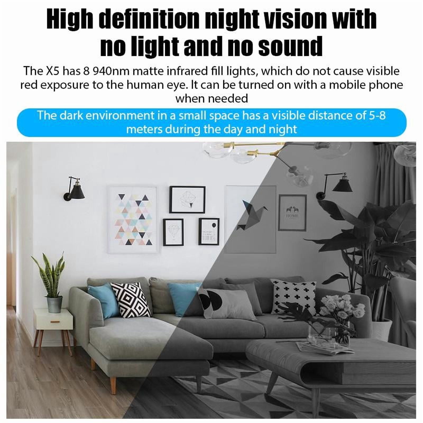 HD 1080P Mini WiFi Camera Indoor Home Security Wide Angle Small Cam X5 Remote Night Vision Motion Surveillance Micro Cameras Baby Monitor Wired Monitoring