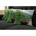 thumbnail image 2 of Ambesonne Nature Throw Pillow Cover 4 Pack, Boats Lake Forest Serene, 18", Fern Green Cinnamon, 2 of 6