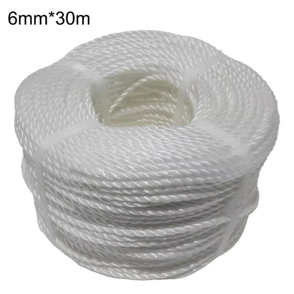 Dependable White Polyethylene Rope for Sailing Agriculture and More 6mm x 30m