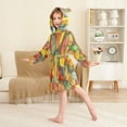 thumbnail image 4 of FORMRS Niños Bathrobe Unisex Hooded Robe Soft Plush Pajamas Sleepwear, Size 4-6T, Retro Autumn Leaves, 4 of 7