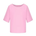 thumbnail image 3 of EnJoCho Girls Plain T-Shirt Spring Summer Short Sleeve Oversize Top Tween Trendy Athletic Tee Shirts Blouse Casual Outfits Clothes, 3 of 4