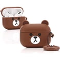 thumbnail image 2 of RV Funda de silicona para Airpods Pro, linda y divertida, compatible con Apple Airpods Pro Serie Animal： (pequeño oso pardo) oso de fresa Electrónica, 2 of 5