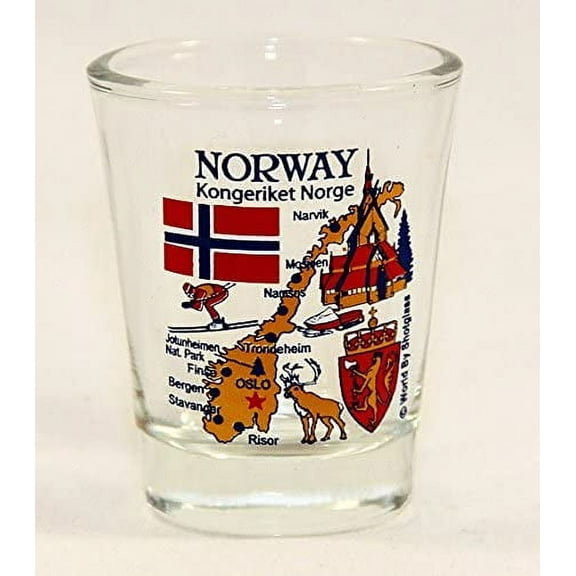 Norway Landmarks and Icons Collage Shot Glass