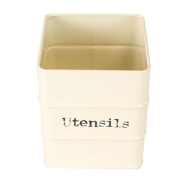 Ivory Tin Utensil Holder Ivory Tin Utensil Holder