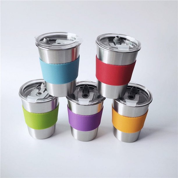 Taza de silicona para automóvil de acero inoxidable 304, taza de cerveza de una sola capa, taza de pinta, taza de café con tapa