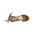 thumbnail image 4 of BLISSFUL STEP Women's Sandals Solid Crisscross Block Heels High Heel Lace up Sandals Brown 6, 4 of 8