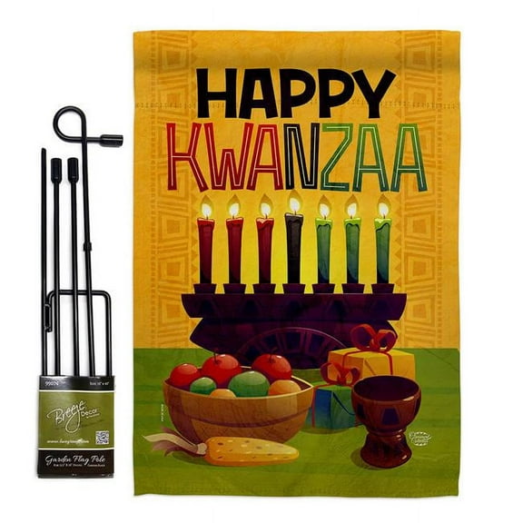 Ornament Collection GS190020-BO 13 x 18.5 in. Harvest Kwanzaa Garden Flag Set for Black History Double-Sided Decorative Vertical Flags & House Decoration Banner Yard Gift