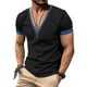thumbnail image 1 of pstuiky Camisas de vestir de manga corta para hombre, Camisa informal de color liso con botones y cuello en V y manga corta para hombre ropa de hombre m, 1 of 9