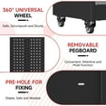 thumbnail image 3 of Metal Storage Cabinet with with Pegboard and Wheels, Steel Garage Storage Cabinet with Lock and Adjustable Shelves, Tall Tool Storage Cabinet for Home Office, Garage, Pantry (Black+Gray), 3 of 8