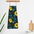 thumbnail image 5 of Naloa 1Pack Adjustable Bib Apron Waterdrop Resistant Cooking Kitchen Aprons for Women Men Chef, Sunflowers And Blue Flower Print, 5 of 5