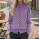 thumbnail image 4 of HongQid Women's Sweater Cardigan Fall Winter Casual Mock Neck Long Sleeve Knit Cardigan with Buttons, 4 of 4