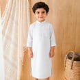 thumbnail image 2 of Kaftan Robe for Boys Traditional Long Sleeve Kaftan Robe Middle Abaya Casual Jumpsuit for Children, 2 of 9
