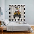 thumbnail image 5 of Curtains 63 Inch Length 2 Panels, Country Chicken Grommets Window Treatment Curtain, Rustic Car Sunflowers Farmhouse Black White Plaid Thermal Curtains Drapes for Living Room/Bathroom, 5 of 9