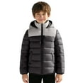 thumbnail image 2 of Kids Winter Coats Hooded Puffer Jacket Boys Color Block Jacket Full-Zip Long Sleeve Waterproof Kids Lightweight Jacket Boys' Outerwear Jackets & Coats 8-10 Years, 2 of 6