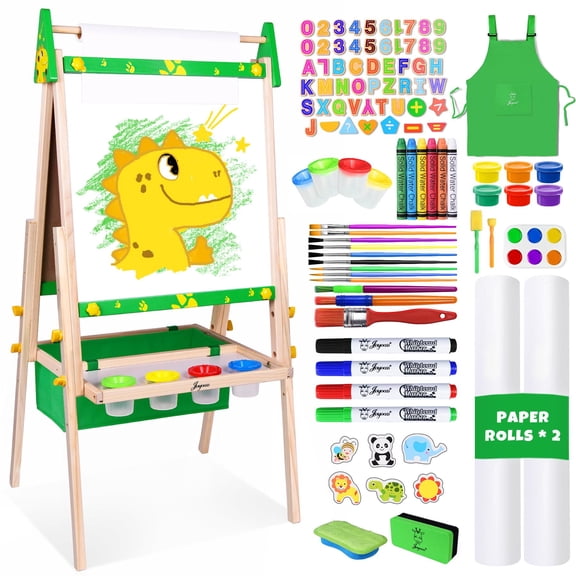 JOYOOSS 39.57 - 50.12 Inch Adjustable Wood Children's Art Easel with Paper Roll