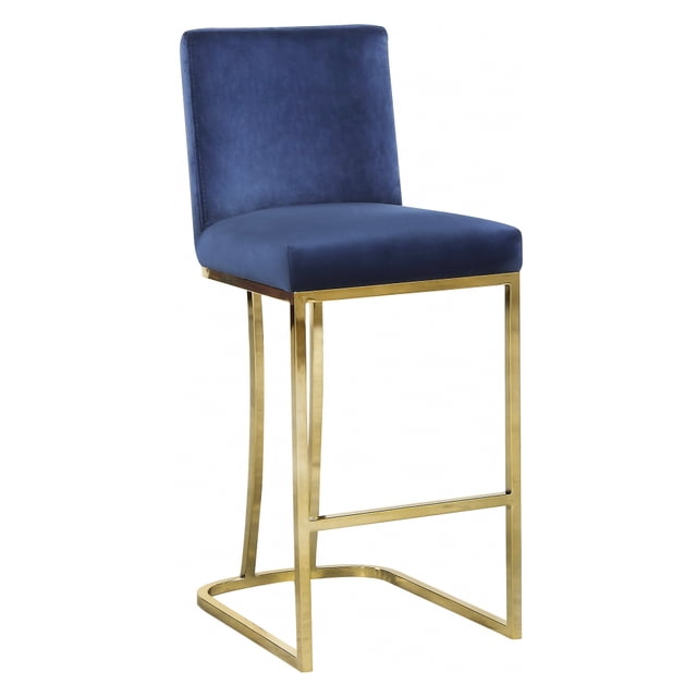 Meridian Furniture Heidi Modern Contemporary Velvet Counter Stool, Navy