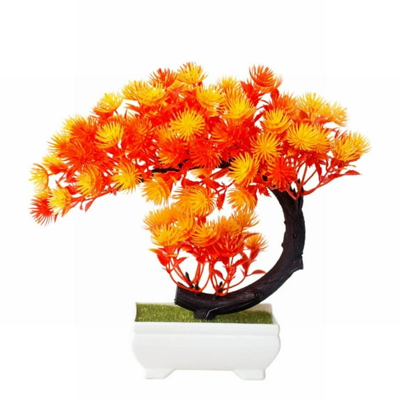 BNNG Artificial Plants Orange Bonsai, Room Decor Fake Bonsai Tree for Home Decor Indoor Bookshelf Office Desk Bathroom Farmhouse Decor(Clearance)