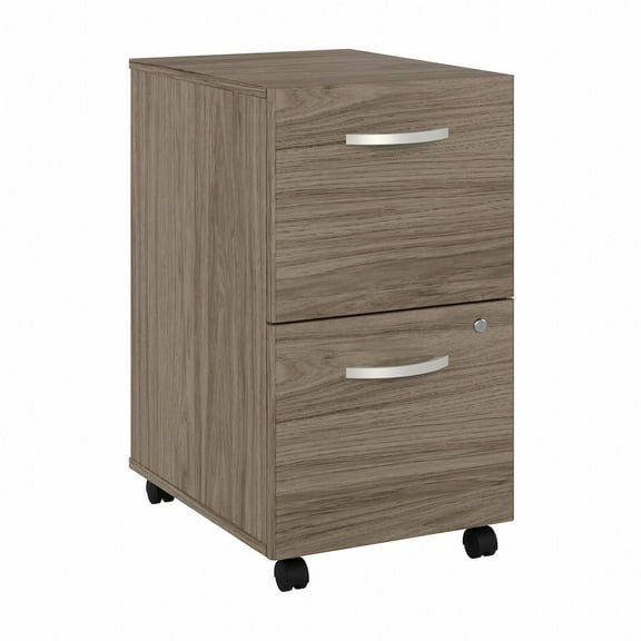 Hybrid 2 Drawer Mobile File Cabinet in Modern Hickory - Engineered Wood