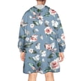 thumbnail image 2 of Wearable Oversized Blanket,Pioneer Flower Floral Print Pattern Wearable Blanket Hoodie for Adults,Cozy Hooded Blankets with Super Pockets,Super Warm Fuzzy Pullover for Women & Men, 2 of 6