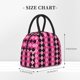 thumbnail image 2 of Fotbe pink and black argyle Bolsa de Almuerzo con Estampado, Lonchera Aislada, Contenedor de Comida Reutilizable Tipo Cooler a Prueba de Fugas, 2 of 6