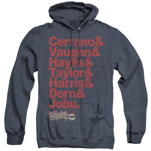 Major League Team Roster Adult Heather Hoodie Sweatshirt Navy